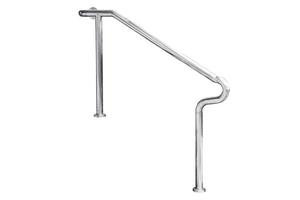 Stainless steel staircase railing. photo