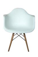 White chair with wooden legs isolated. photo