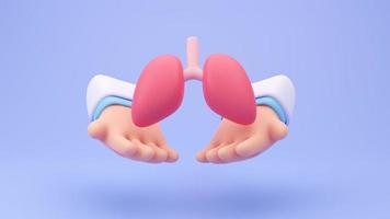 specialist doctor Take care of the organs in the body. 3D medical illustration. photo