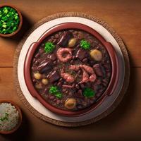 deliciosa comida brasileña feijoada foto