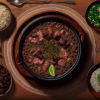 deliciosa comida brasileña feijoada foto