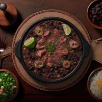 deliciosa comida brasileña feijoada foto