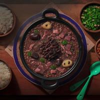 deliciosa comida brasileña feijoada foto