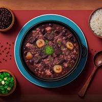 deliciosa comida brasileña feijoada foto