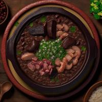 deliciosa comida brasileña feijoada foto