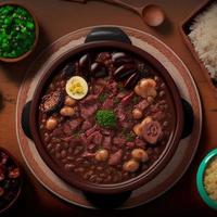 deliciosa comida brasileña feijoada foto