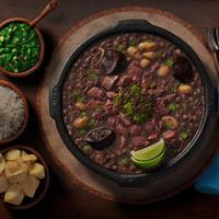 deliciosa comida brasileña feijoada foto