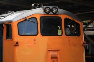 Bangkok, Thailand - October 29  Train at Hua Lamphong Railway Station on October 29, 2022 in Bangkok, Thailand. photo