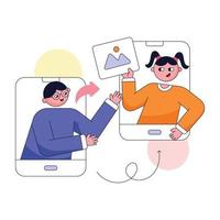 Modern flat illustration of online meeting vector