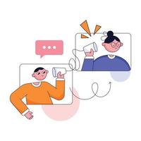 Modern flat illustration of online meeting vector