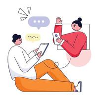 Modern flat illustration of online meeting vector