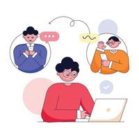 Modern flat illustration of online meeting vector