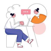 Modern flat illustration of online meeting vector