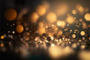 Blurred Gold bokeh in New Year eve photo