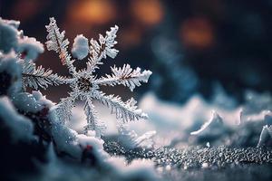 Winter background of snow and frost photo