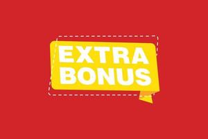 Vector Illustration Red Extra Bonus Label. Modern Web Banner Element