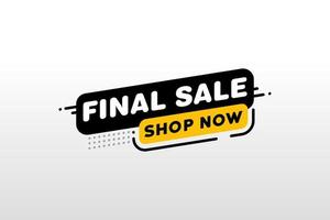 Final Sale banner, poster background. Big sale, special offer, discounts, Vector illustration