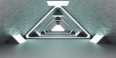 neon light tunnel laser walkway techno cyberspace technology hyperloop pipe sci fi hi tech digital glow tunnel 3d illustration photo