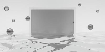 frame background floating on water surface Frames for products and advertisements 3D illustration photo