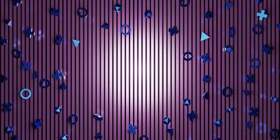 background Neon game symbols technology and with neon triangles game pieces triangle cross square and circle 3D illustration photo
