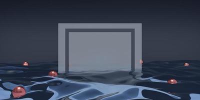 frame background floating on water surface Frames for products and advertisements 3D illustration photo