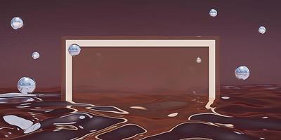 frame background floating on water surface Frames for products and advertisements 3D illustration photo