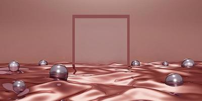frame background floating on water surface Frames for products and advertisements 3D illustration photo