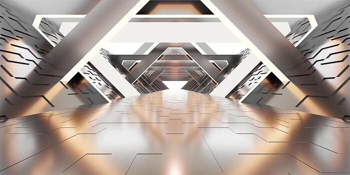 neon light tunnel laser walkway techno cyberspace technology hyperloop pipe sci fi hi tech digital glow tunnel 3d illustration photo