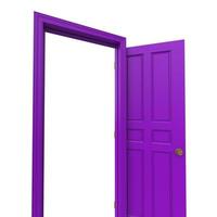 open isolated door closed 3d illustration rendering photo