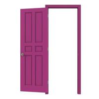 open isolated pink door closed 3d illustration rendering photo