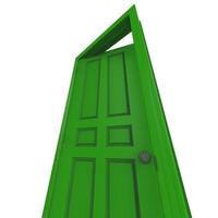 open isolated door closed 3d illustration rendering photo