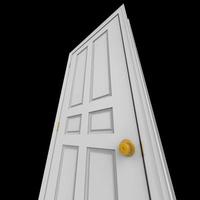 open isolated door closed 3d illustration rendering photo