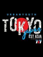 Tokyo japan est Asia typography t-shirt design. vector