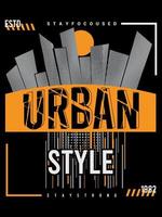 diseño de camiseta de tipografía urbana moderna vector