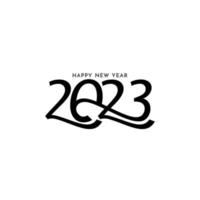 Happy new year 2023 text decorative design background vector