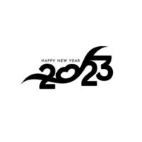 Modern Happy new year 2023 text design background vector