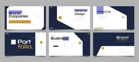 Modern and Minimalist Presentation Templates Set. Use for Presentation, Branding, Flyer, Leaflet, Marketing, Advertising, Annual Report, Banner, Landing Page, Website Slider. Layout Design vector