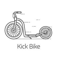 Kick Scooter Thin Line Illustration vector