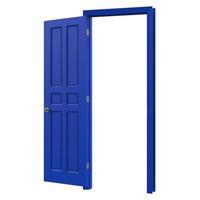 open isolated door closed 3d illustration rendering photo