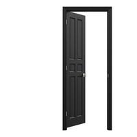 open isolated black door closed 3d illustration rendering photo