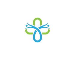 Medical Plus Healthcare Logo Design With Human Life Symbol  Vector Illustration Concept.