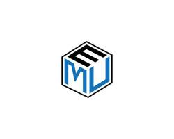 Creative Editable MEU And MUE Letter Initial Logo Design Template Vector Illustration.