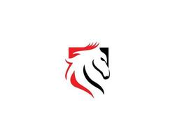 escudo de caballo creativo icono de vector de ilustración de diseño de símbolo de logotipo elegante.