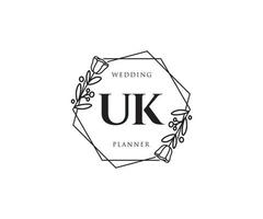 logotipo femenino inicial del Reino Unido. utilizable para logotipos de naturaleza, salón, spa, cosmética y belleza. elemento de plantilla de diseño de logotipo de vector plano.