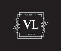 logotipo femenino vl inicial. utilizable para logotipos de naturaleza, salón, spa, cosmética y belleza. elemento de plantilla de diseño de logotipo de vector plano.