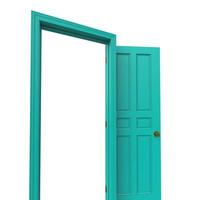 open isolated door closed 3d illustration rendering photo