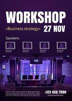 Business strategy workshop poster vector