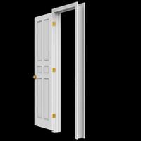 open isolated door closed 3d illustration rendering photo