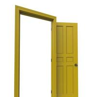 open isolated door closed 3d illustration rendering photo