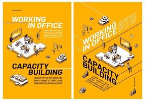 Capacity building by working in office vector